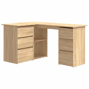 vidaXL Bureau d'angle Ch&ecirc;ne sonoma 145x100x76 cm Bois d'ing&eacute;nierie