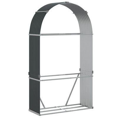 vidaXL Porte-bûches anthracite 120x45x210 cm acier galvanisé