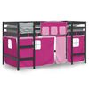 vidaXL Lit mezzanine enfants avec rideaux sans matelas rose 90x200cm
