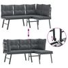 vidaXL Bancs de jardin avec coussins lot de 4 acier enduit de poudre
