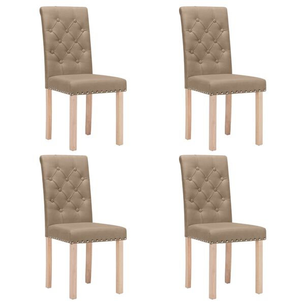 vidaXL Chaises &agrave; manger lot de 4 taupe tissu