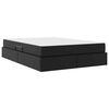 vidaXL Lit avec rangement et matelas avec matelas 2 pcs Noir Cuir