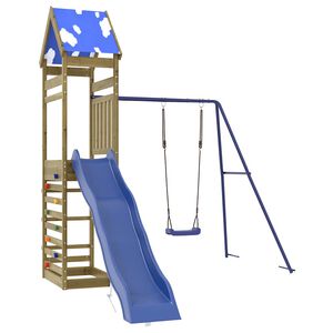 vidaXL Aire de jeux d'ext&eacute;rieur bois de pin impr&eacute;gn&eacute;