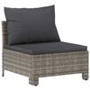 vidaXL Canap&eacute; de jardin central avec coussin en polyrotin gris