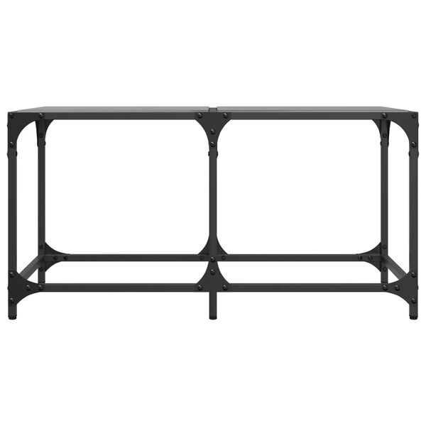 vidaXL Table basse avec dessus en verre noir 78,5x40x40 cm acier