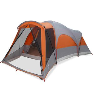 vidaXL Tente familiale tunnel 8 personnes gris et orange imperm&eacute;able