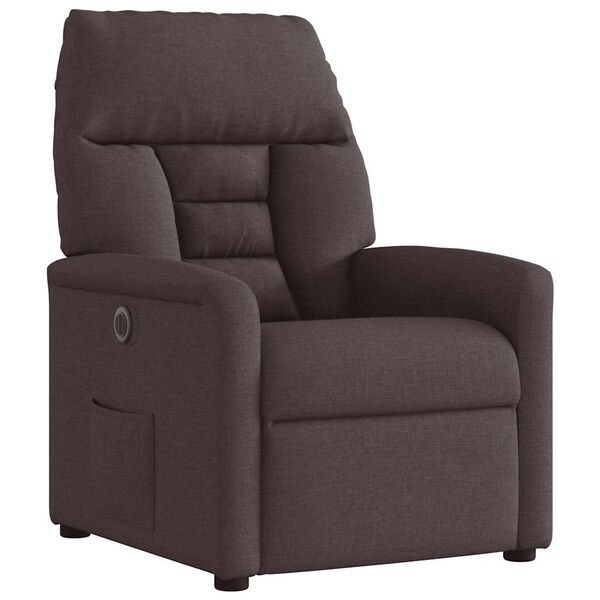 vidaXL Fauteuil inclinable &eacute;lectrique Marron fonc&eacute; Tissu