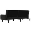 vidaXL Canap&eacute;-lit &agrave; 2 places avec tabouret Noir Tissu microfibre