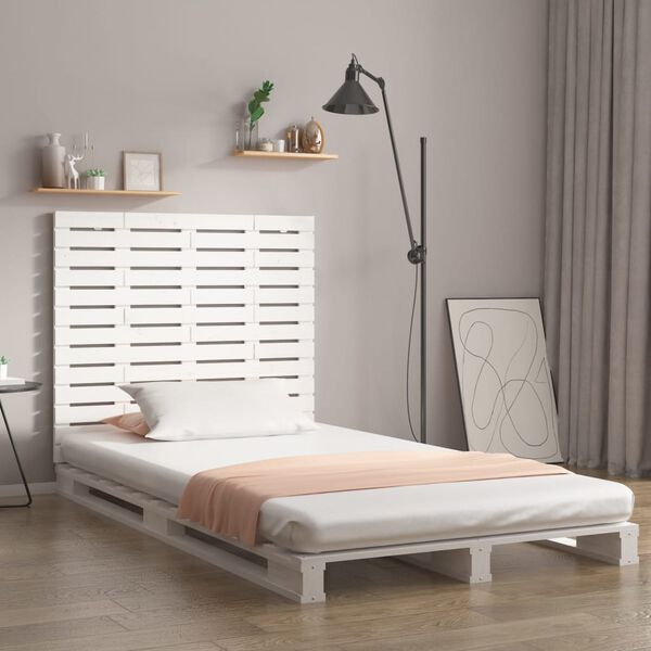 vidaXL T&ecirc;te de lit murale Blanc 106x3x91,5 cm Bois massif de pin