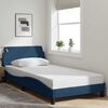 vidaXL Cadre de lit avec t&ecirc;te de lit Dover bleu 100x200cm tissu