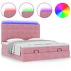 vidaXL Cadre de lit ottoman avec matelas rose 200x200 cm velours