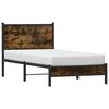 vidaXL Cadre de lit en m&eacute;tal sans matelas ch&ecirc;ne fum&eacute; 75x190 cm