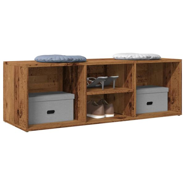 vidaXL Banc de rangement &agrave; chaussures vieux bois 105x35x35 cm