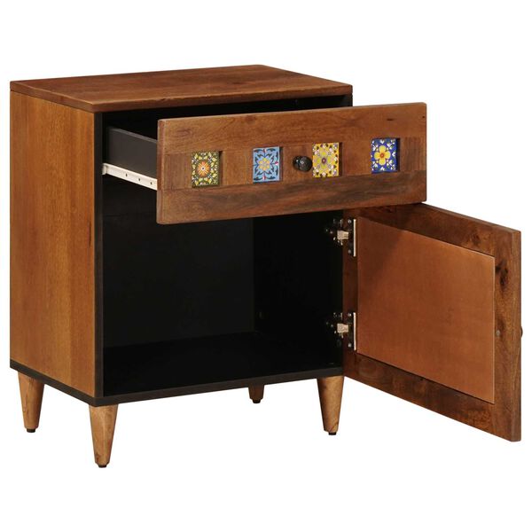 vidaXL Cabinet de chevet Marron 50 x 33 x 60 cm Bois de mangue massif