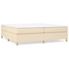 vidaXL Sommier &agrave; lattes de lit avec matelas Cr&egrave;me 200x200 cm Tissu