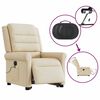 vidaXL Fauteuil inclinable de massage &eacute;lectrique Cr&egrave;me Tissu