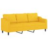 vidaXL Canap&eacute; &agrave; 3 places avec repose-pieds Jaune clair 210 cm Tissu