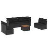 vidaXL Salon de jardin 9 pcs avec coussins noir r&eacute;sine tress&eacute;e