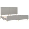 vidaXL Cadre de lit sans matelas gris clair 200x200 cm tissu