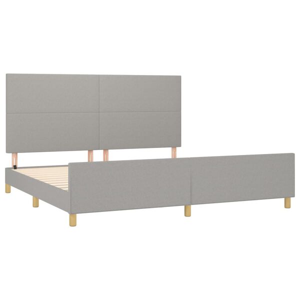 vidaXL Cadre de lit sans matelas gris clair 200x200 cm tissu