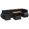 vidaXL Salon de jardin 8 pcs avec coussins noir r&eacute;sine tress&eacute;e