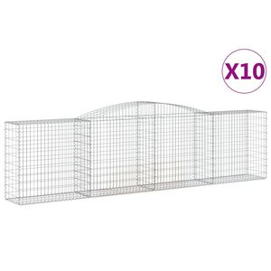 vidaXL Paniers &agrave; gabions arqu&eacute;s 10 pcs 400x50x100/120 cm Fer galvanis&eacute;