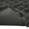 vidaXL Couverture en Fourrure de Lapin Synth&eacute;tique Gris fonc&eacute;