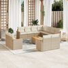 vidaXL Salon de jardin avec coussins 12 pcs beige r&eacute;sine tress&eacute;e
