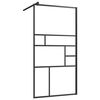 vidaXL Paroi de douche avec &eacute;tag&egrave;re Noir 90x195 cm Verre ESG&Aluminium
