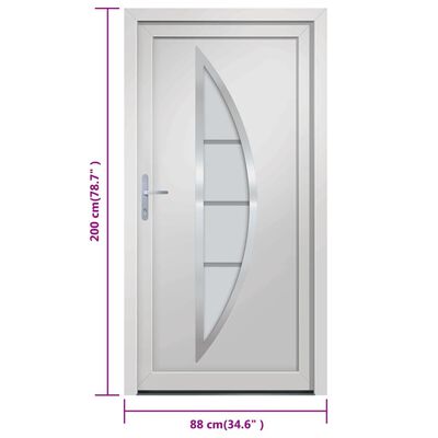 vidaXL Porte d'entrée Blanc 88x200 cm PVC