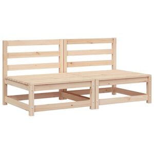 vidaXL Canap&eacute;s de jardin sans accoudoirs 2 pcs blanc bois pin massif