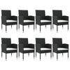 vidaXL Ensemble &agrave; manger de jardin 9 pcs noir r&eacute;sine tress&eacute;e et acier