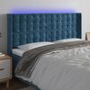 vidaXL T&ecirc;te de lit &agrave; LED Bleu fonc&eacute; 183x16x118/128 cm Velours