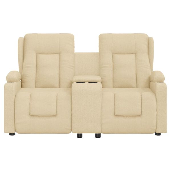 vidaXL Fauteuil de massage inclinable et porte-gobelets 2 places crème