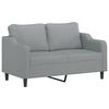 vidaXL Ensemble de canap&eacute;s 2 pcs coussins gris clair tissu