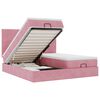 vidaXL Cadre de lit ottoman avec matelas rose 180x200 cm velours