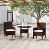 vidaXL Ensemble &agrave; manger de jardin 3pcs R&eacute;sine tress&eacute;e Marron
