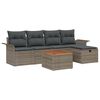 vidaXL Ensemble de canap&eacute; de jardin 6 pc Gris Poly rotin