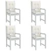 vidaXL Coussins de chaise &agrave; dossier bas lot de 4 cr&egrave;me m&eacute;lang&eacute; tissu