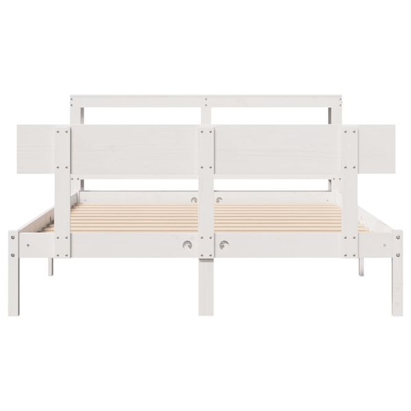vidaXL Cadre de lit sans matelas blanc 140x200 cm bois de pin massif