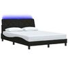 vidaXL Cadre de lit avec LED sans matelas noir 140x190 cm tissu