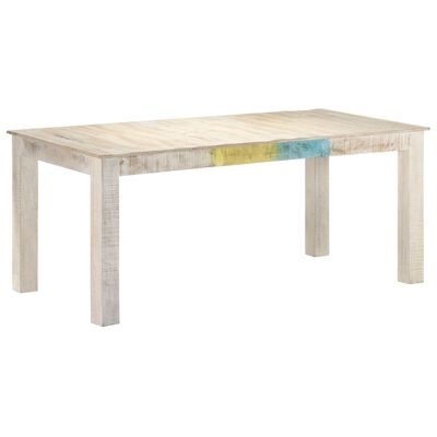 vidaXL Table à manger blanc 180x90x76 cm Bois de manguier massif