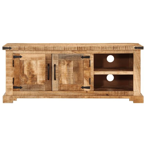 vidaXL Meuble TV 110x35x45 cm bois massif de manguier brut