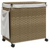 vidaXL Panier &agrave; linge avec roulettes 60x35x60,5 cm r&eacute;sine tress&eacute;e
