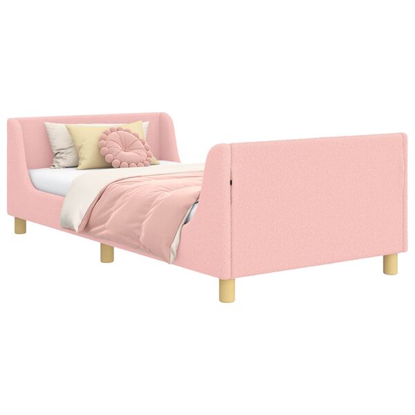 vidaXL Cadre de lit pour enfants avec t&ecirc;te de lit Rose 90 x 200 cm