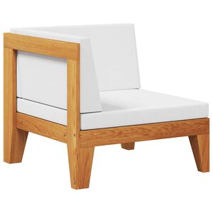 vidaXL Canapé d'angle sectionnel et coussins blanc crème Bois d'acacia