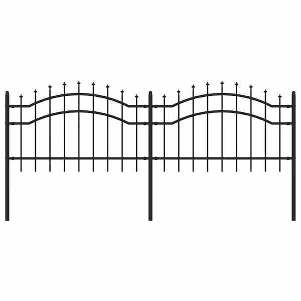 vidaXL Cl&ocirc;ture de jardin Woerden avec pointe en forme de lance, noire, 240 x 75 cm, acier