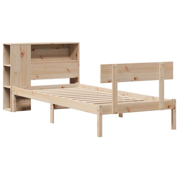 vidaXL Lit biblioth&egrave;que sans matelas 90x200 cm bois de pin massif