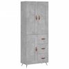 vidaXL Buffet haut Gris b&eacute;ton 69,5x34x180 cm Bois d'ing&eacute;nierie