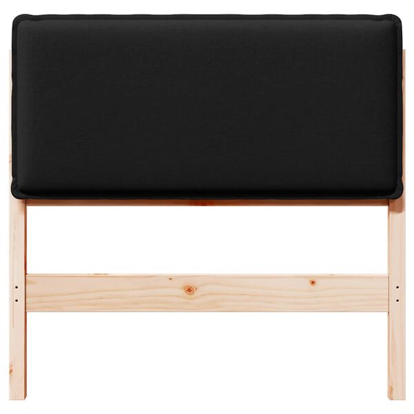 vidaXL T&ecirc;te de lit capitonn&eacute;e Naturel et Noir 75 cm Pin massif